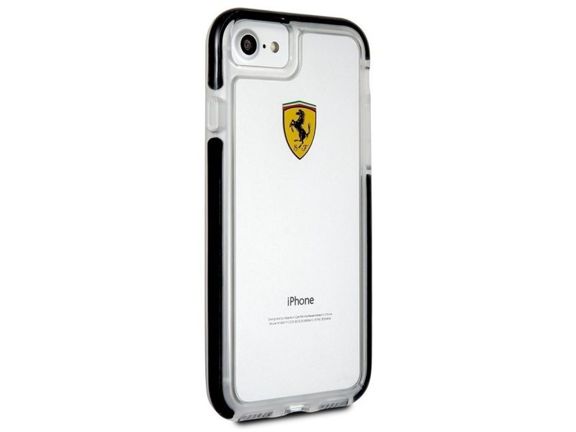 Funda rígida Ferrari FEGLHCP7BK para iPhone 7/8 SE 2020/SE 2022, resistente a golpes, transparente,
