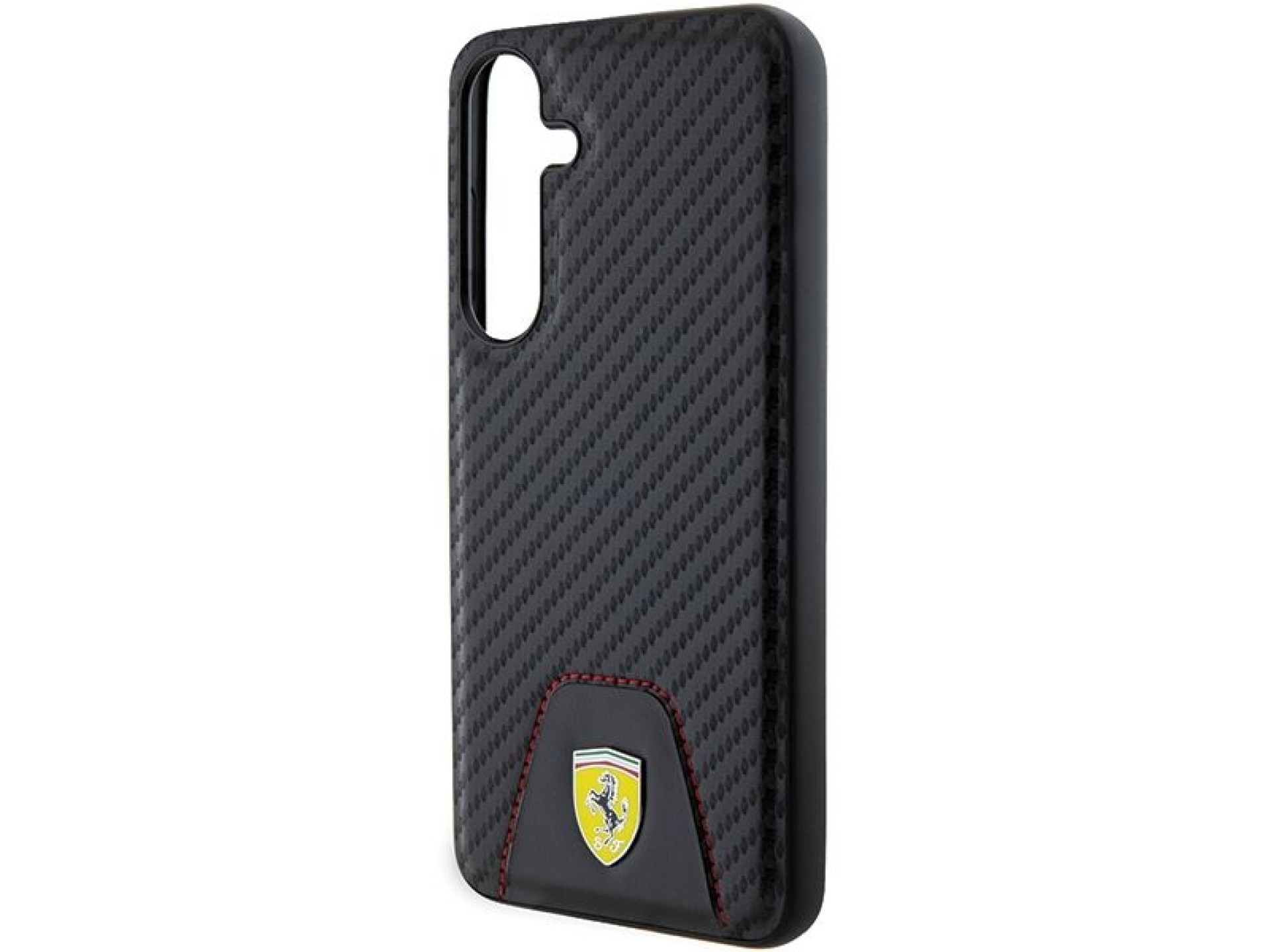 Capa inferior com costura em fibra de carbono Ferrari para Samsung Galaxy S24+ - preta