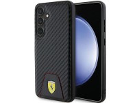 Capa inferior com costura em fibra de carbono Ferrari para Samsung Galaxy S24+ - preta Capa inferior com costura em fibra de carbono Ferrari para Samsung Galaxy S24+ - preta