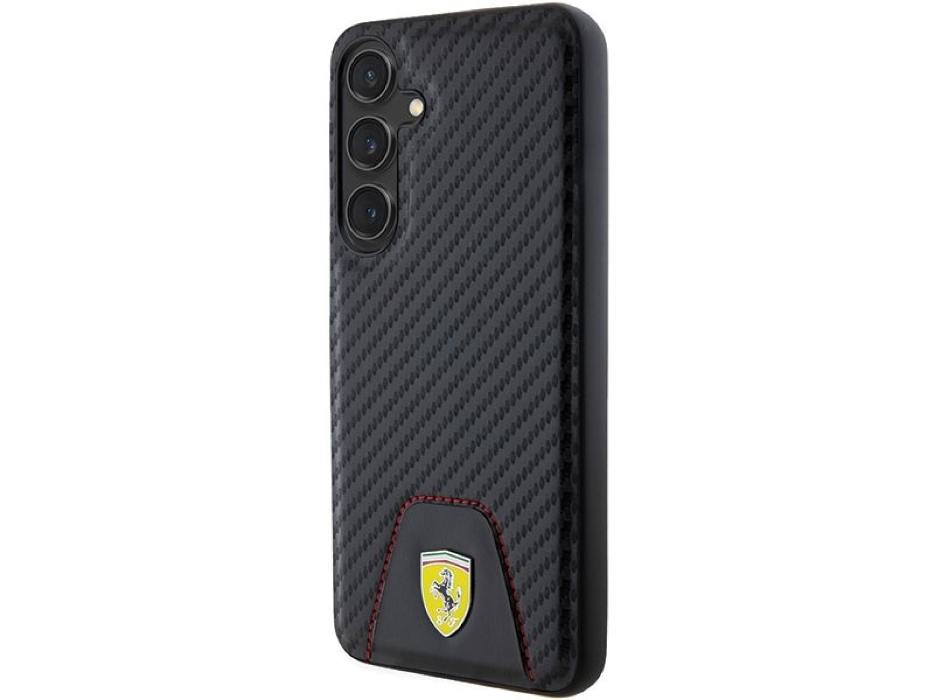 Capa inferior com costura em fibra de carbono Ferrari para Samsung Galaxy S24+ - preta