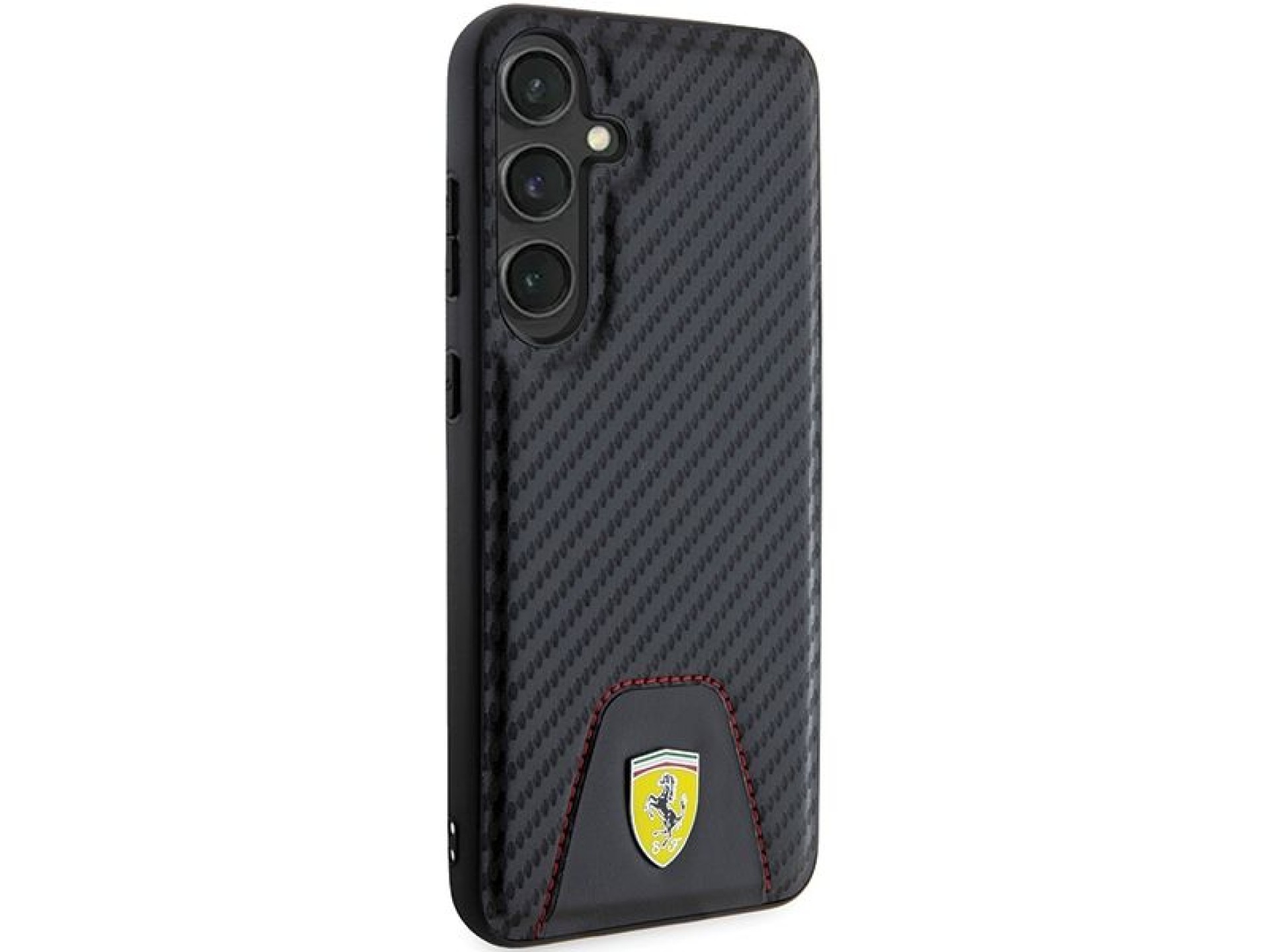 Capa inferior com costura em fibra de carbono Ferrari para Samsung Galaxy S24+ - preta