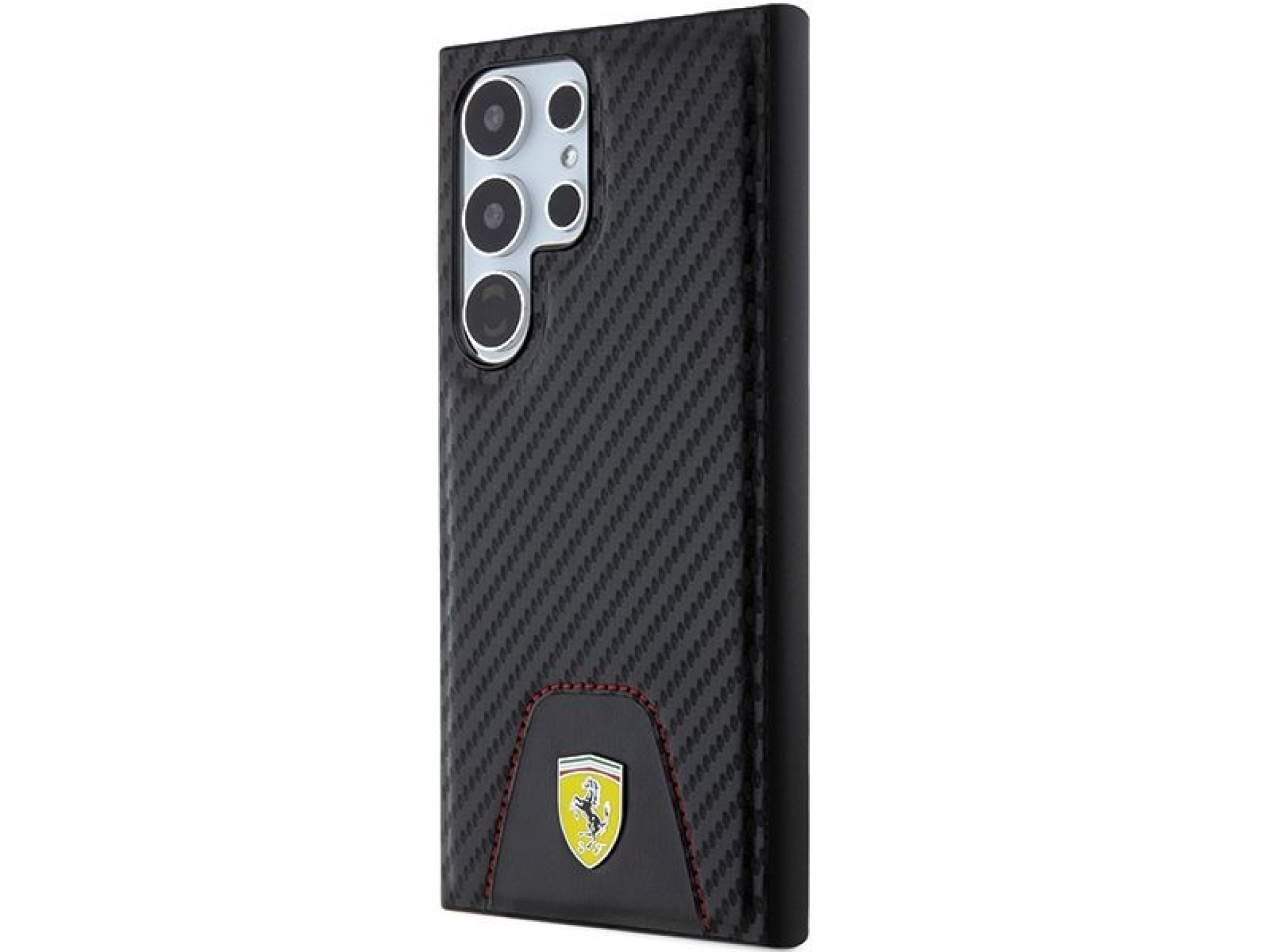 Ferrari Carbon Stitched Bottom case for Samsung Galaxy S24 Ultra - black