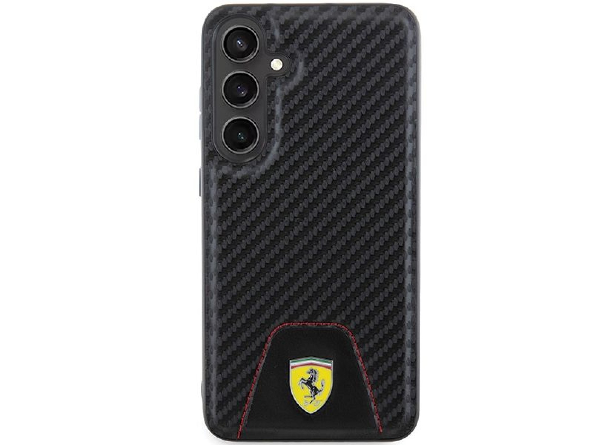 Capa inferior com costura em fibra de carbono Ferrari para Samsung Galaxy S24+ - preta