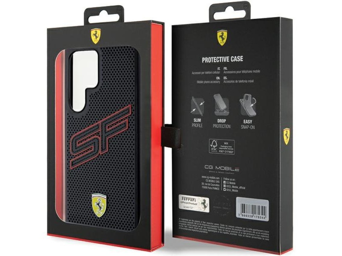 Capa Ferrari Big SF Perfurada para Samsung Galaxy S24 Ultra - preta