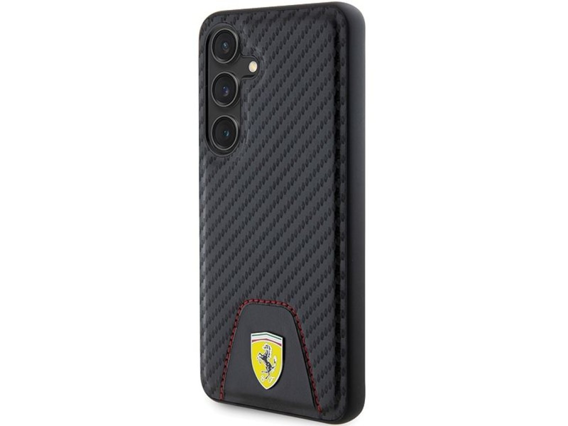 Ferrari Carbon Stitched Bottom case for Samsung Galaxy S24 - black
