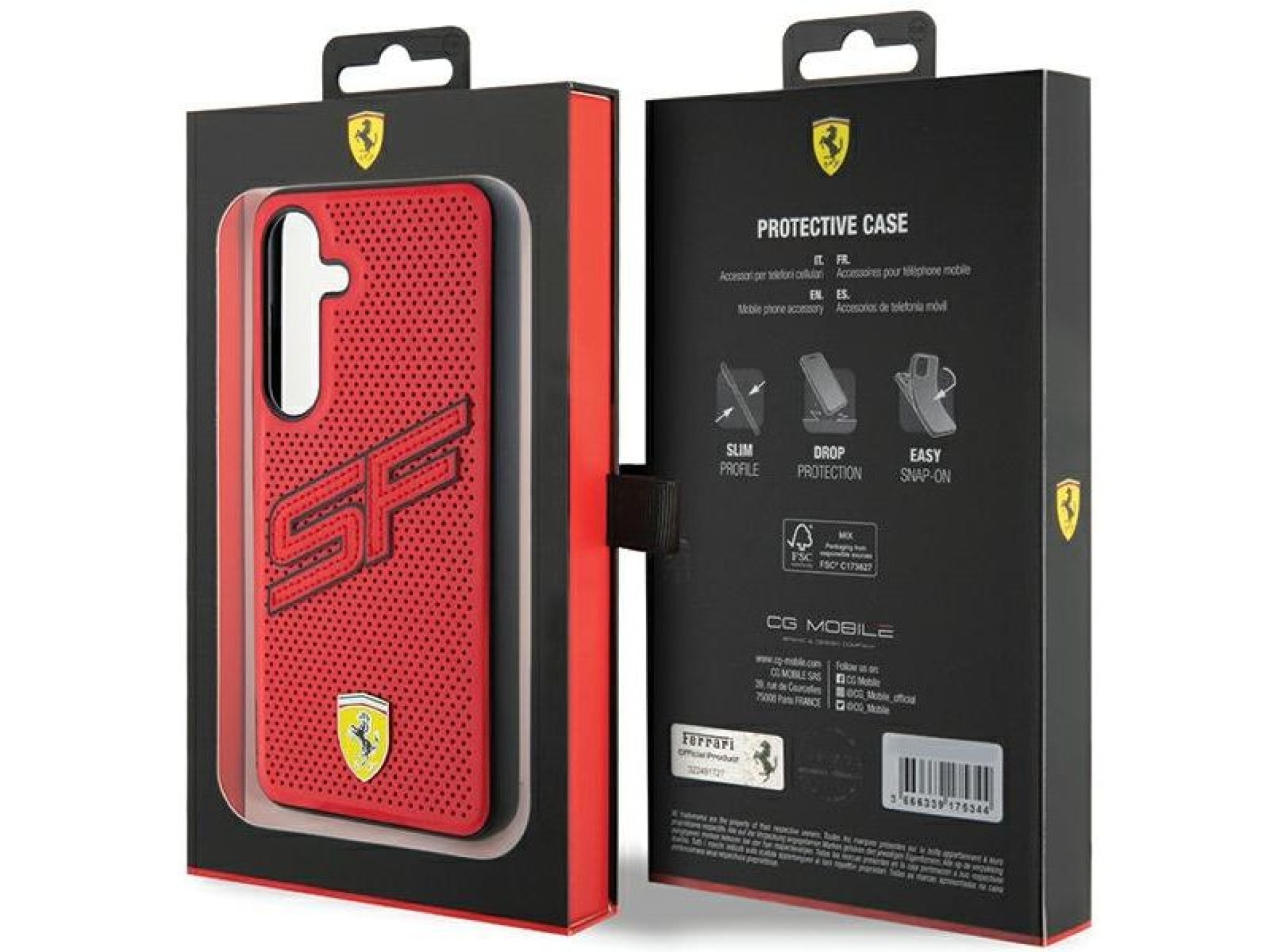 Funda perforada Ferrari Big SF para Samsung Galaxy S24+ - roja