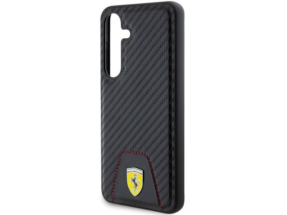 Ferrari Carbon Stitched Bottom case for Samsung Galaxy S24 - black
