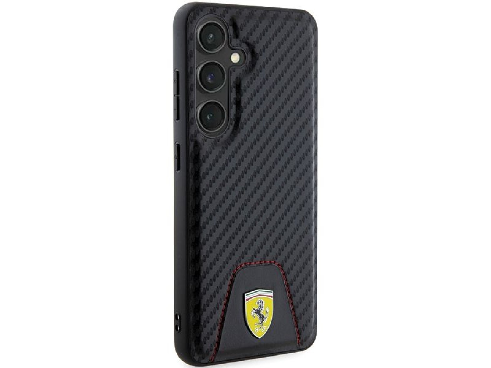 Ferrari Carbon Stitched Bottom case for Samsung Galaxy S24 - black