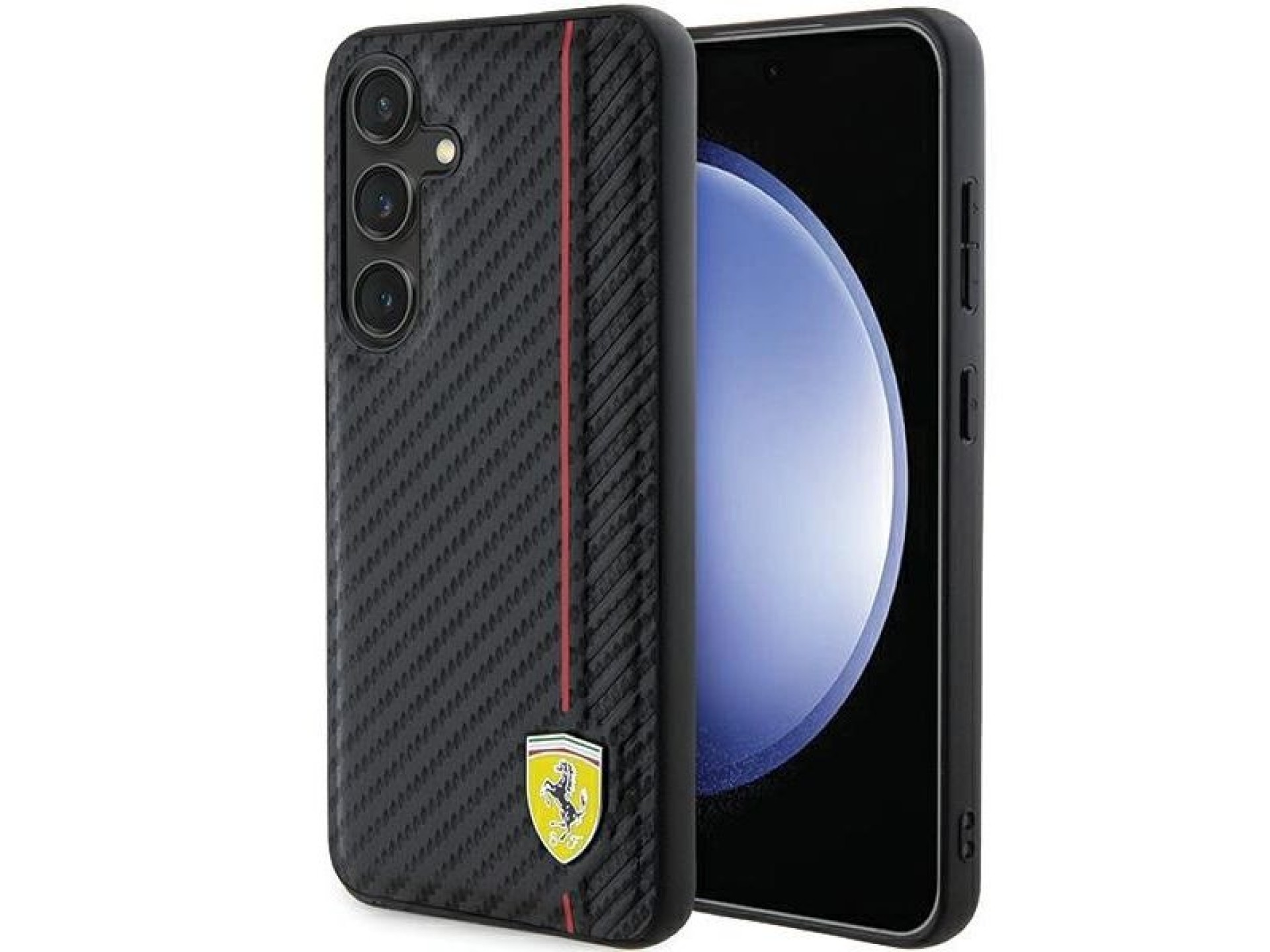Funda Ferrari Carbon Printed Line para Samsung Galaxy S24 - negra