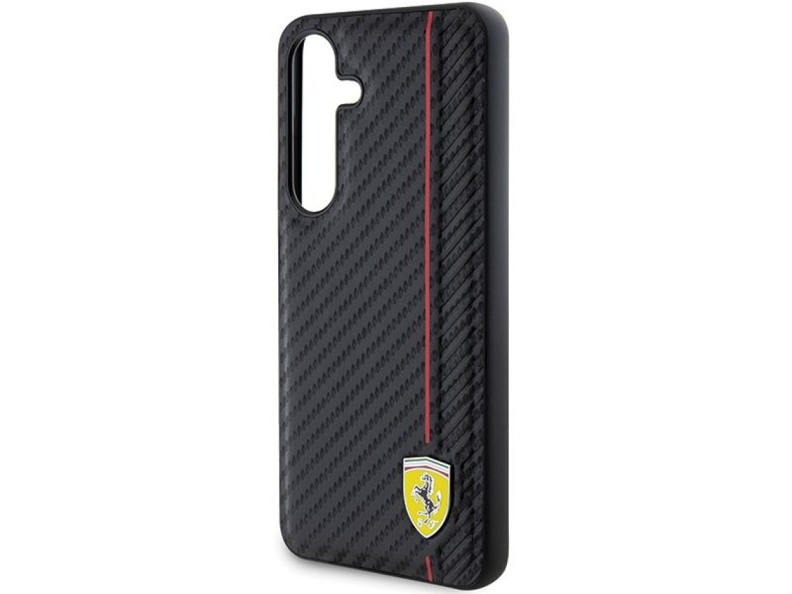 Funda Ferrari Carbon Printed Line para Samsung Galaxy S24 - negra