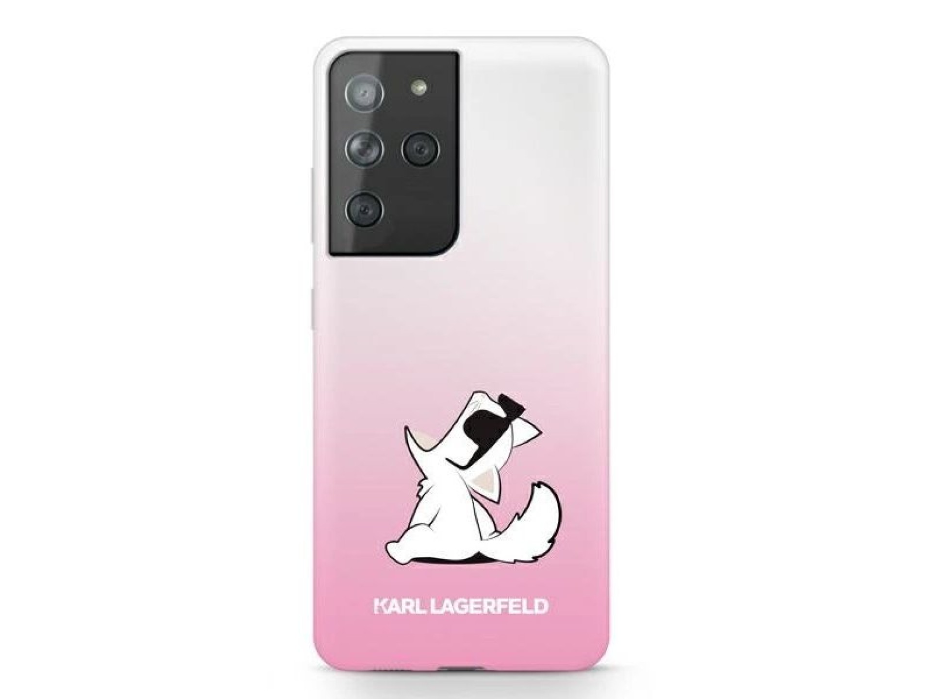 Capa divertida Choupette de Karl Lagerfeld para Samsung Galaxy S21 Ultra - Rosa