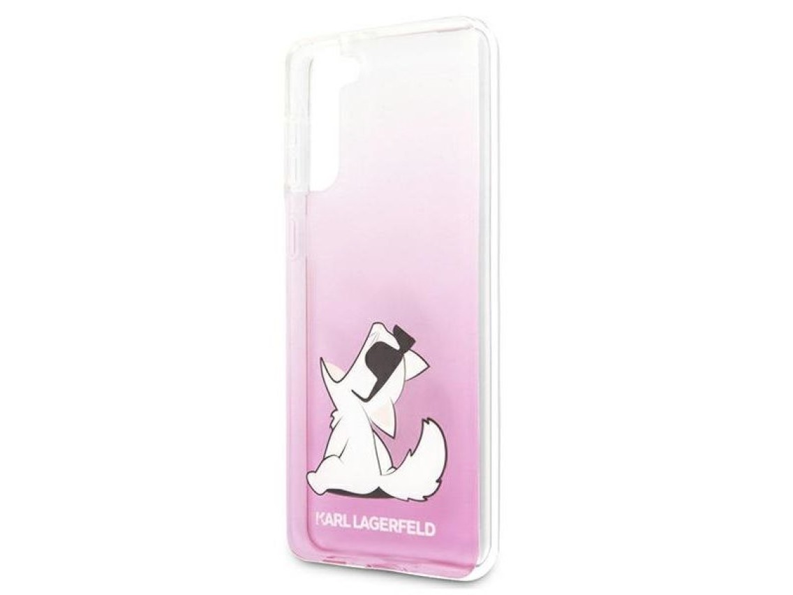 Funda divertida Karl Lagerfeld Choupette para Samsung Galaxy S21+ - Rosa