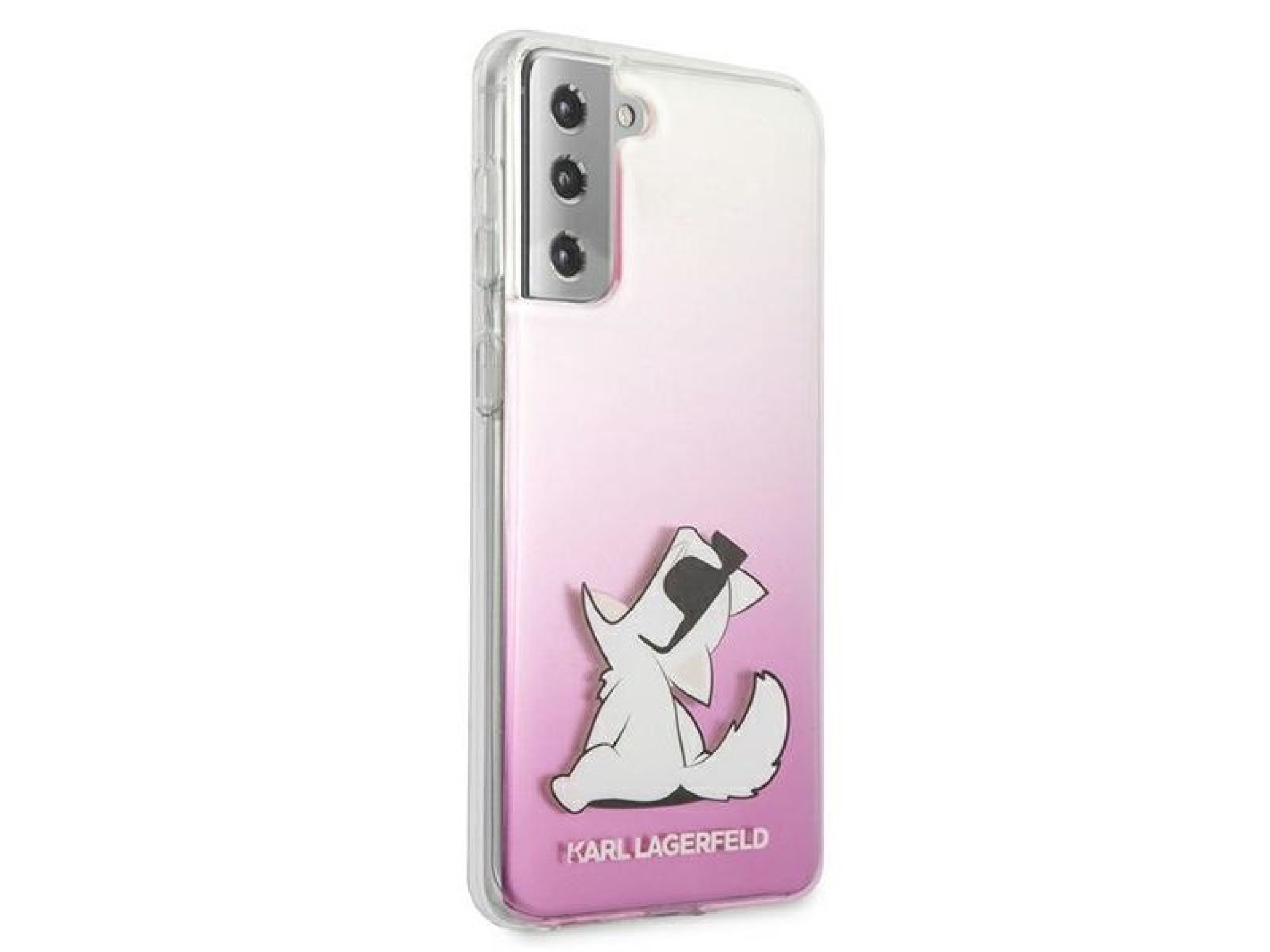 Funda divertida Karl Lagerfeld Choupette para Samsung Galaxy S21+ - Rosa