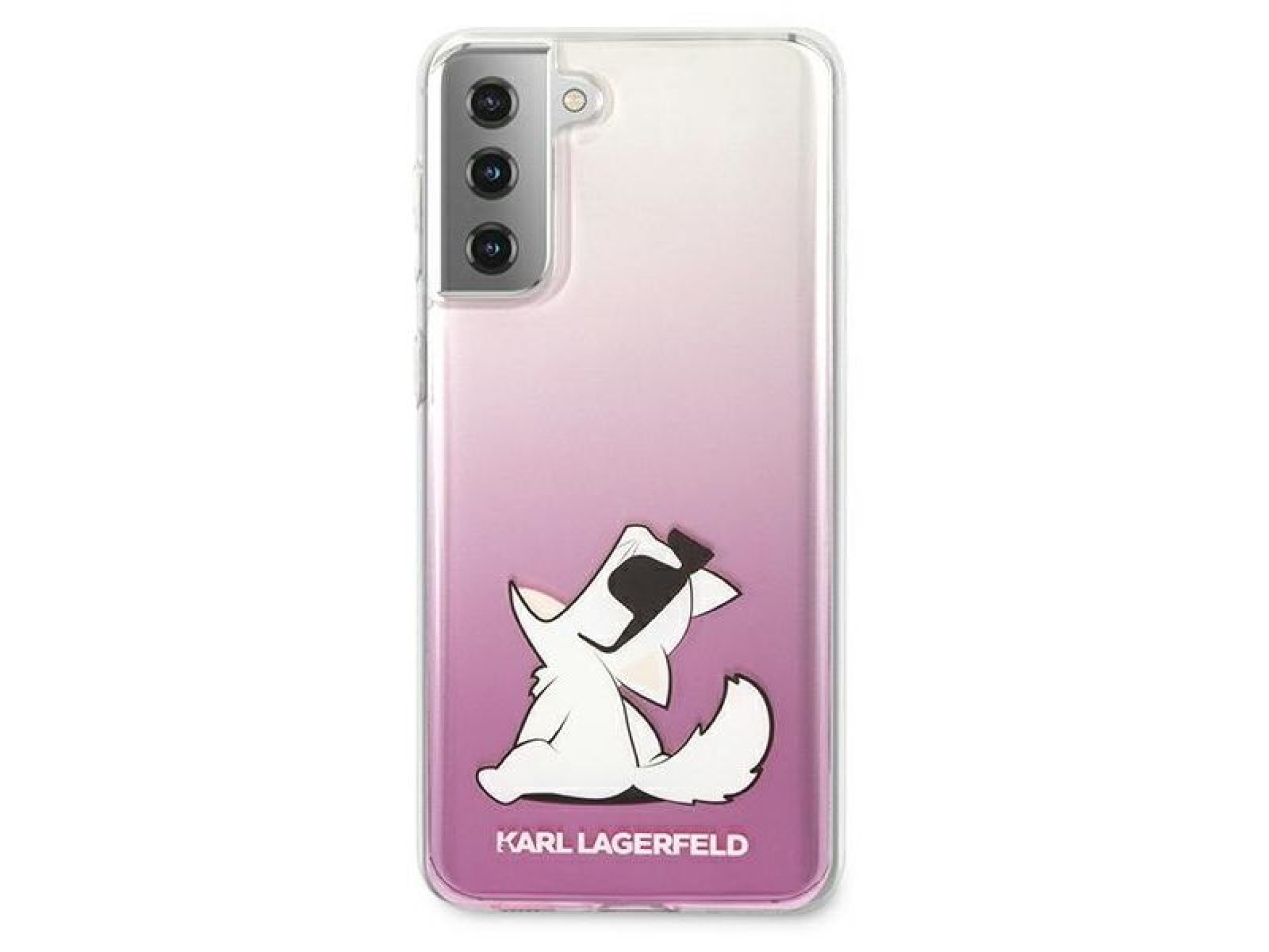 Funda divertida Karl Lagerfeld Choupette para Samsung Galaxy S21+ - Rosa