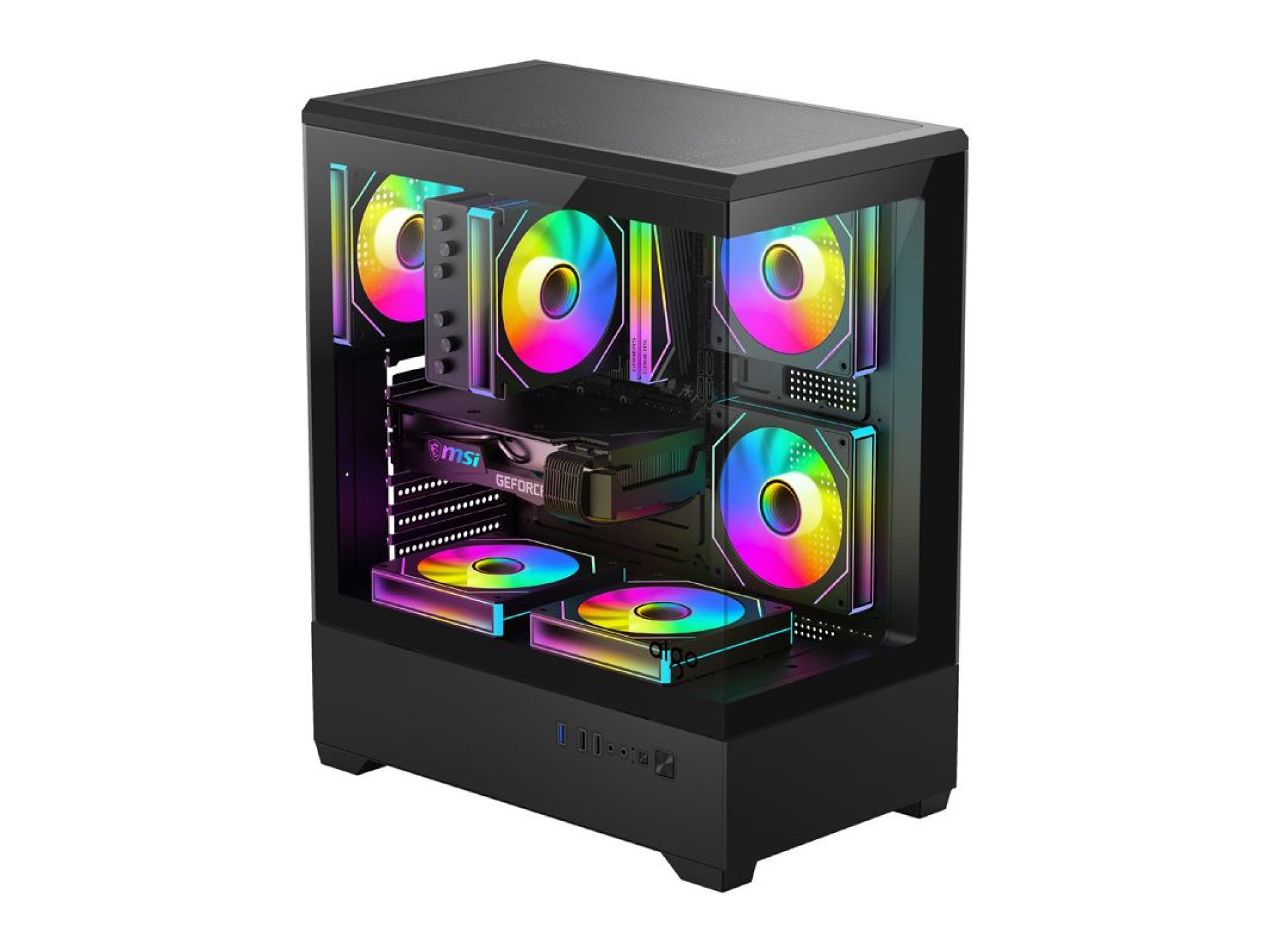 Gabinete para computador DarkFlash C365 (preto) + 5 ventoinhas