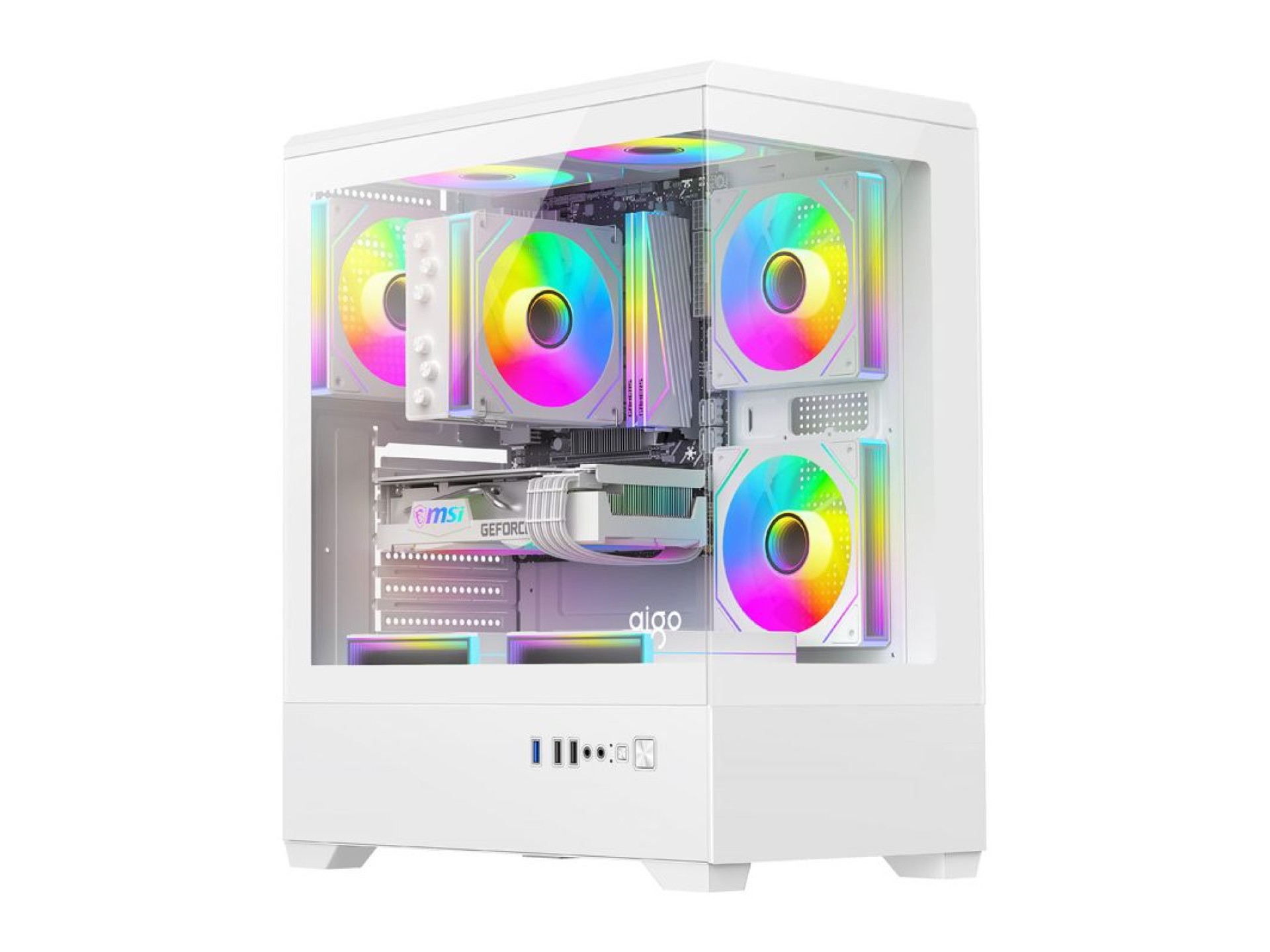 DarkFlash C365 computer case (white) + 5 fans