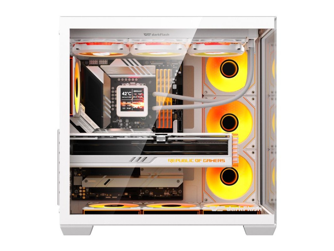 Gabinete para computador DarkFlash C280 (branco) + 7 ventoinhas