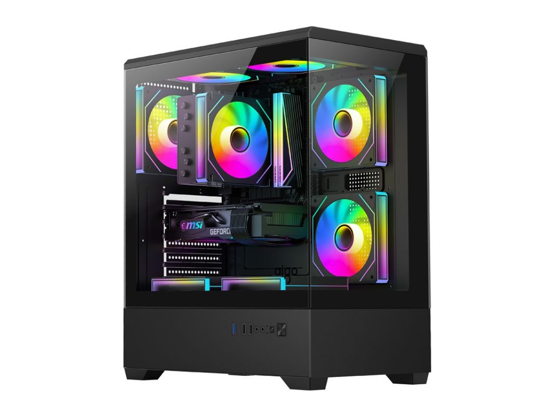 Gabinete para computador DarkFlash C365 (preto) + 5 ventoinhas