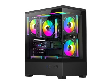 Gabinete para computador DarkFlash C365 (preto) + 5 ventoinhas