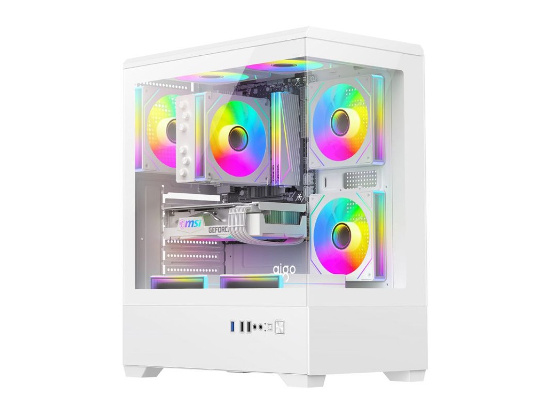 DarkFlash C365 computer case (white) + 5 fans