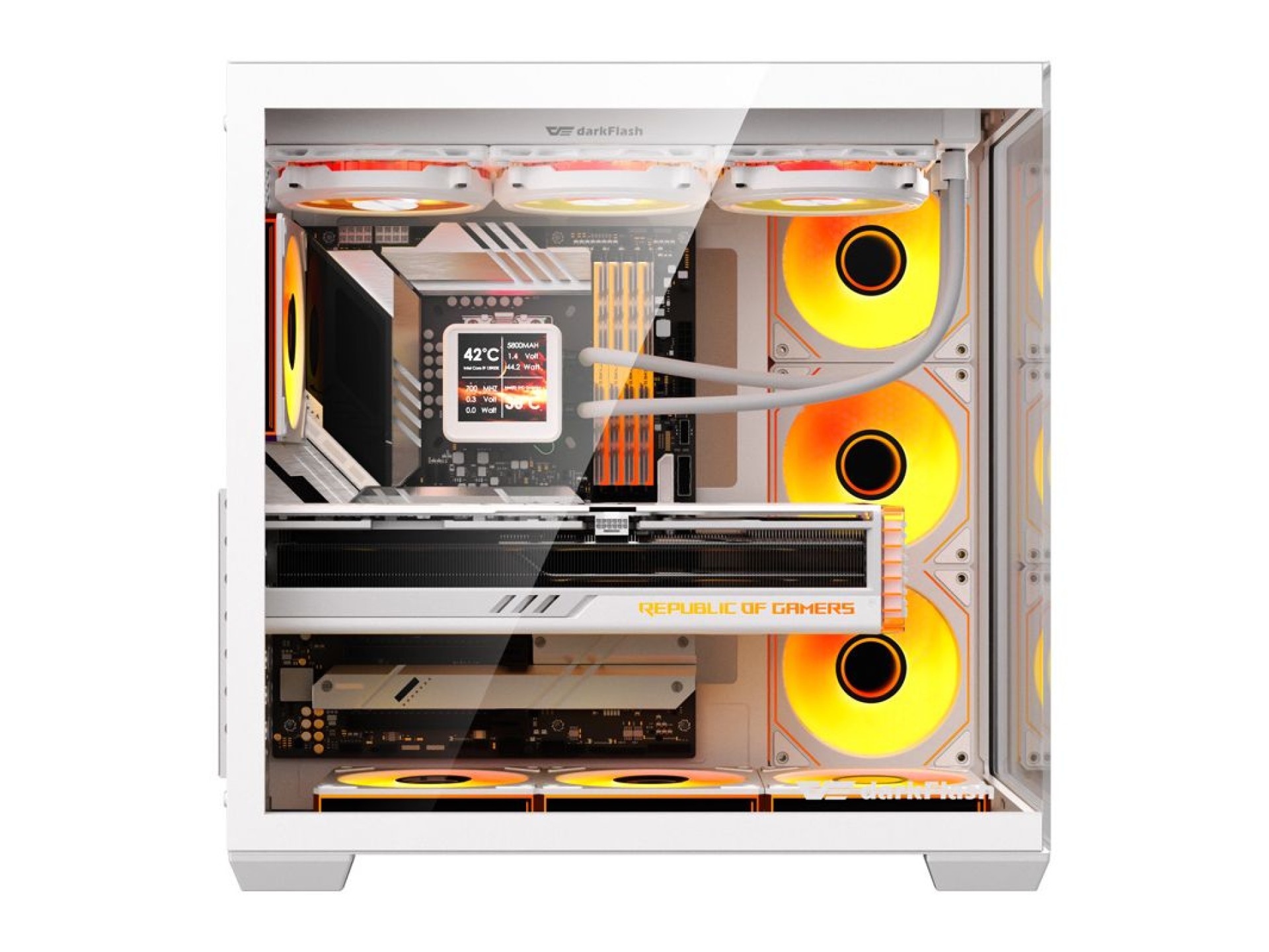 Gabinete para computador DarkFlash C280 (branco) + 7 ventoinhas