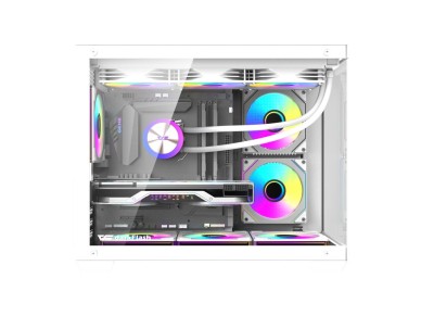 Gabinete para computador DarkFlash B275 PRO (branco) + 6 ventoinhas