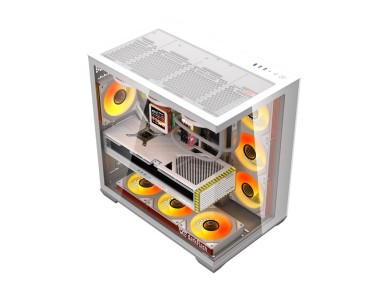 Gabinete para computador DarkFlash C280 (branco) + 7 ventoinhas