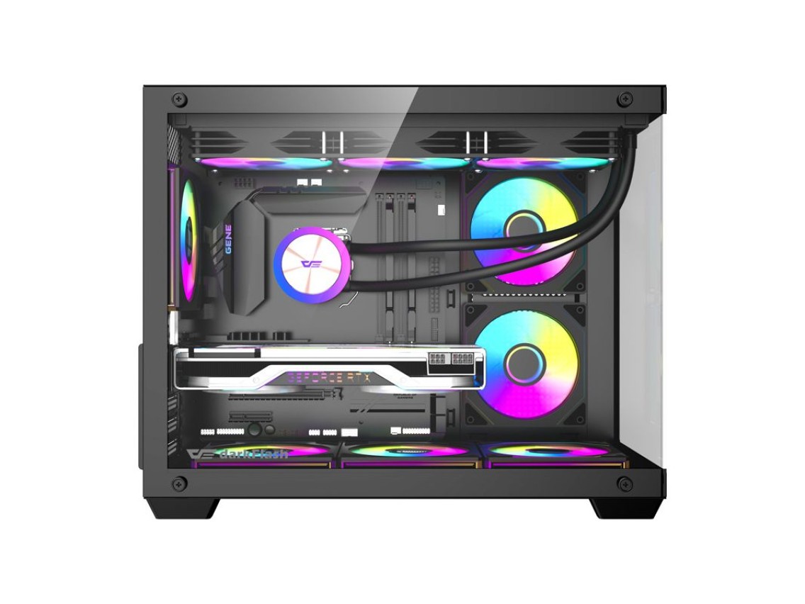 Gabinete para computador DarkFlash B275 PRO (preto) + 6 ventoinhas