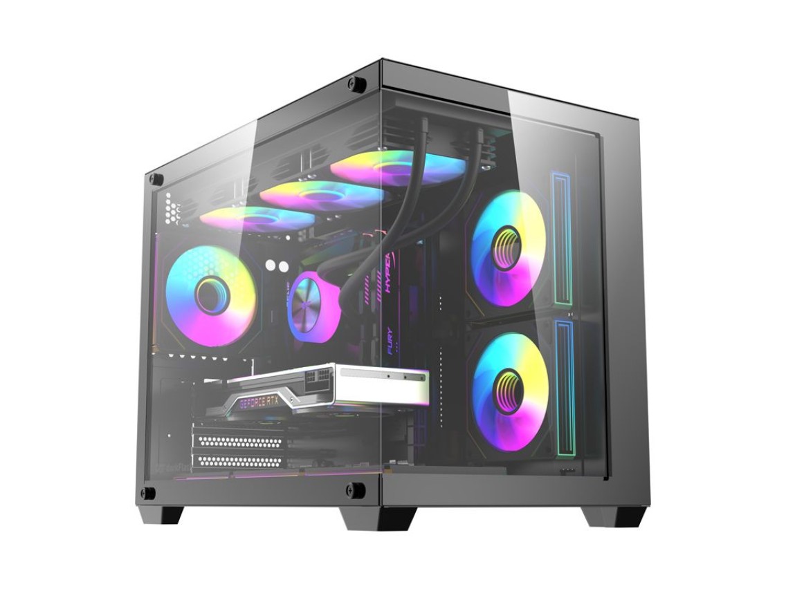 Gabinete para computador DarkFlash B275 PRO (preto) + 6 ventoinhas