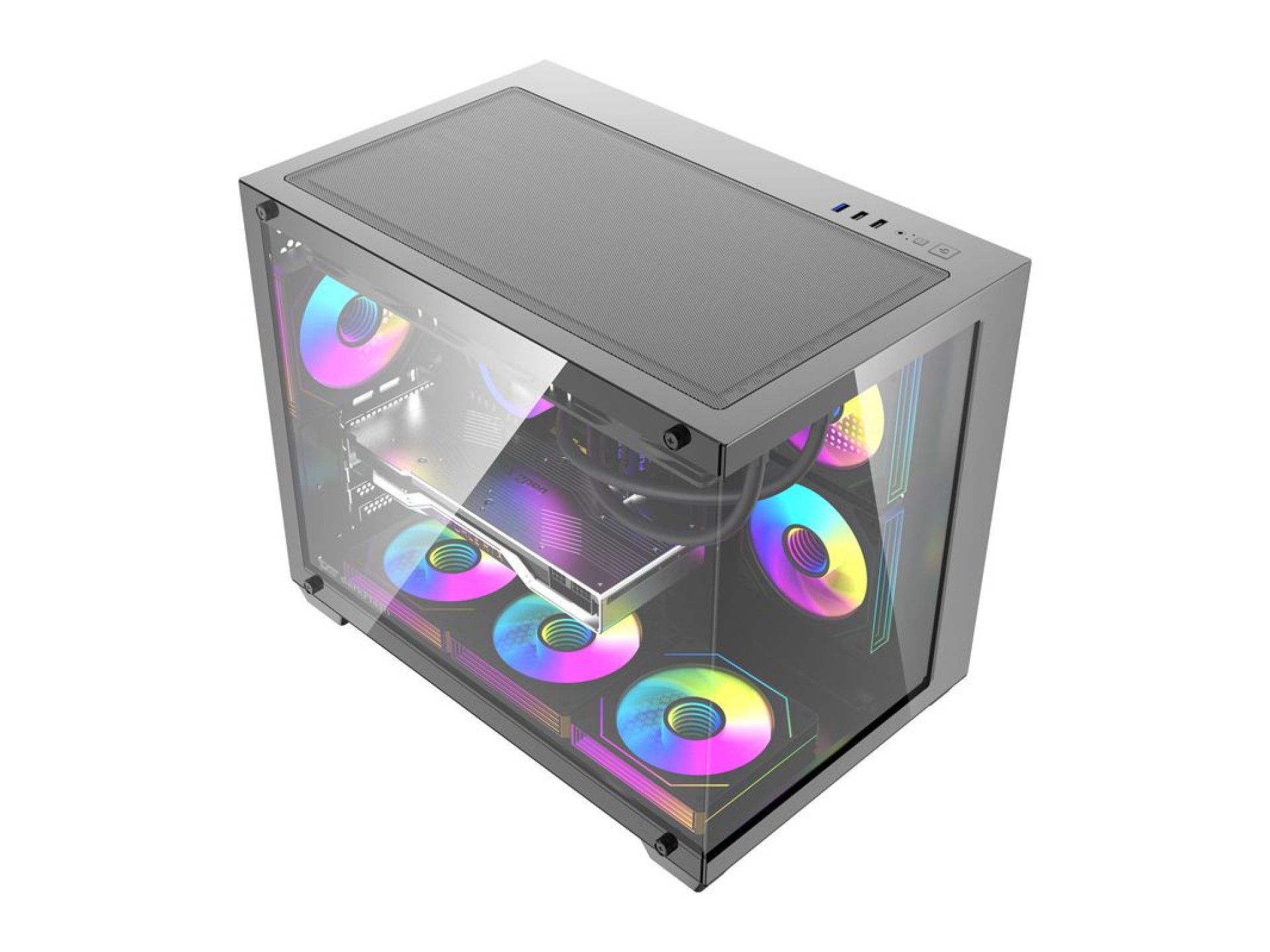 Gabinete para computador DarkFlash B275 PRO (preto) + 6 ventoinhas