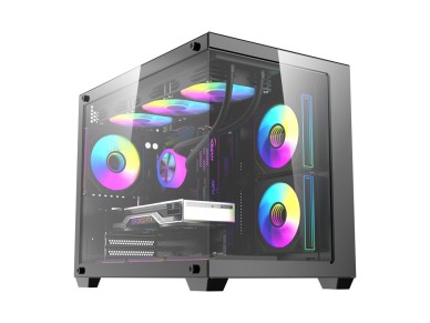 Gabinete para computador DarkFlash B275 PRO (preto) + 6 ventoinhas