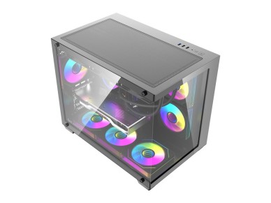 Gabinete para computador DarkFlash B275 PRO (preto) + 6 ventoinhas