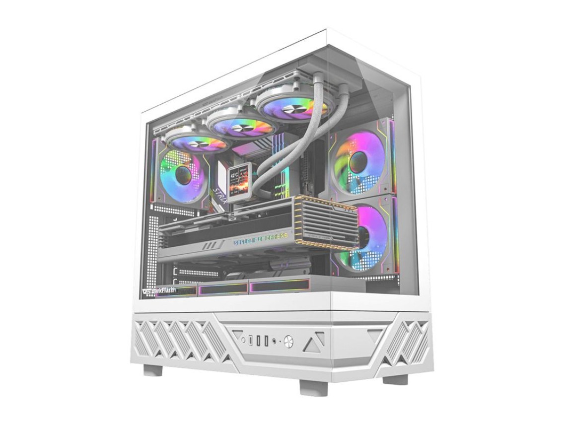 Gabinete para computador DarkFlash DS950 (branco) + 6 ventoinhas