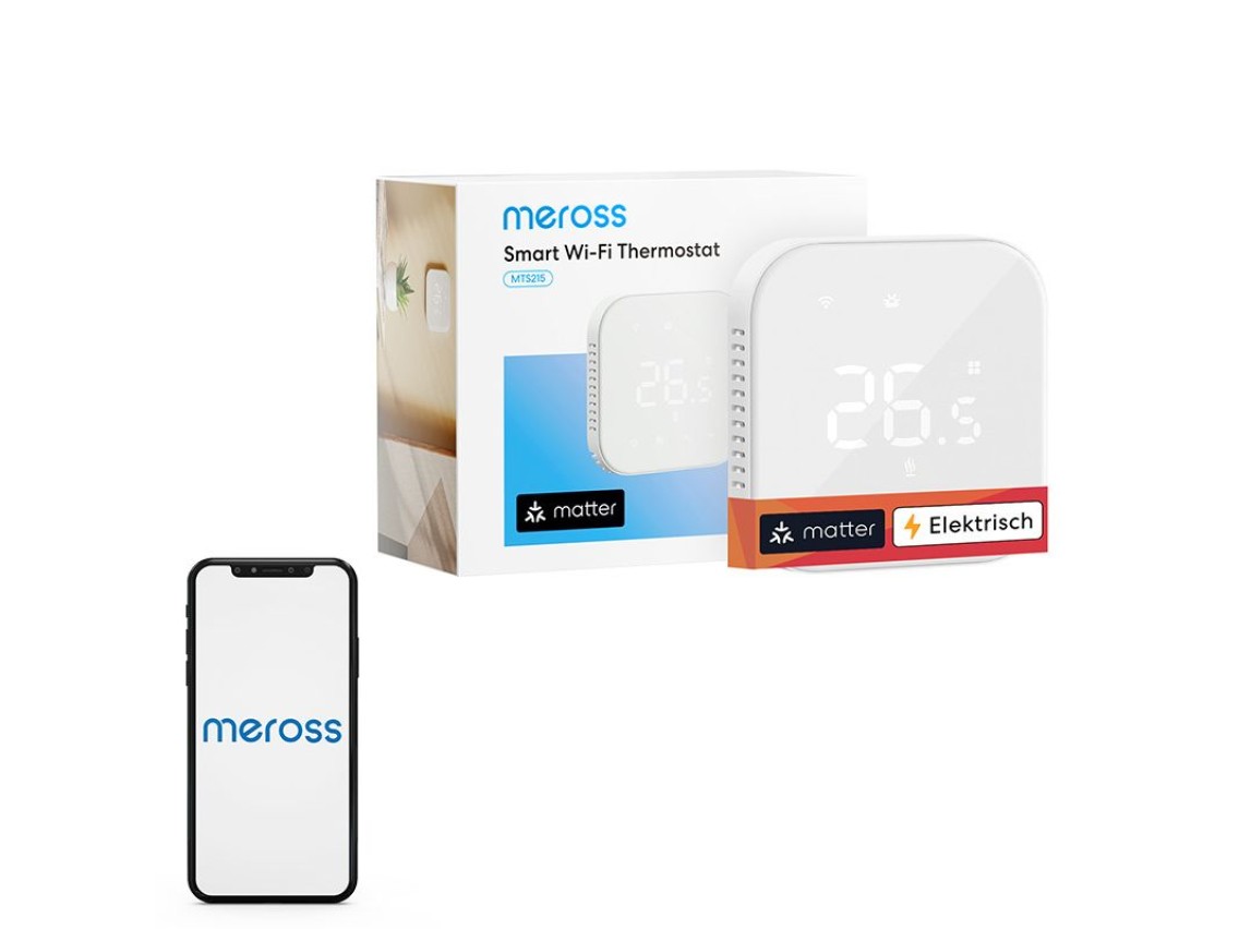 Termostato inteligente WiFi Meross MTS215MA(EU) (Materia)