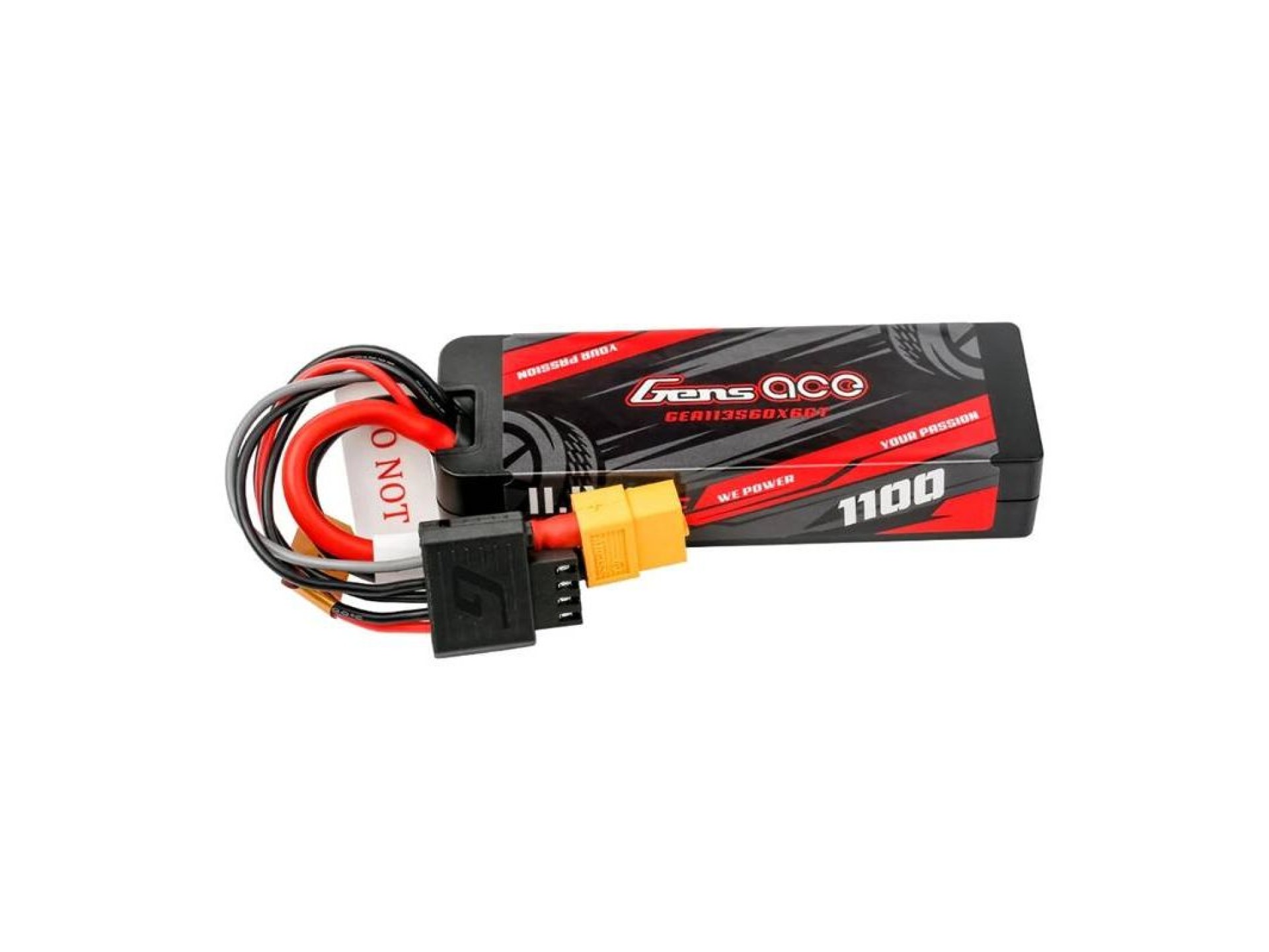 Lipo Gens ace G-Tech 1100mAh 11.1V 3S1P 60C GRP-76 Hardcase Battery with XT60 Plug