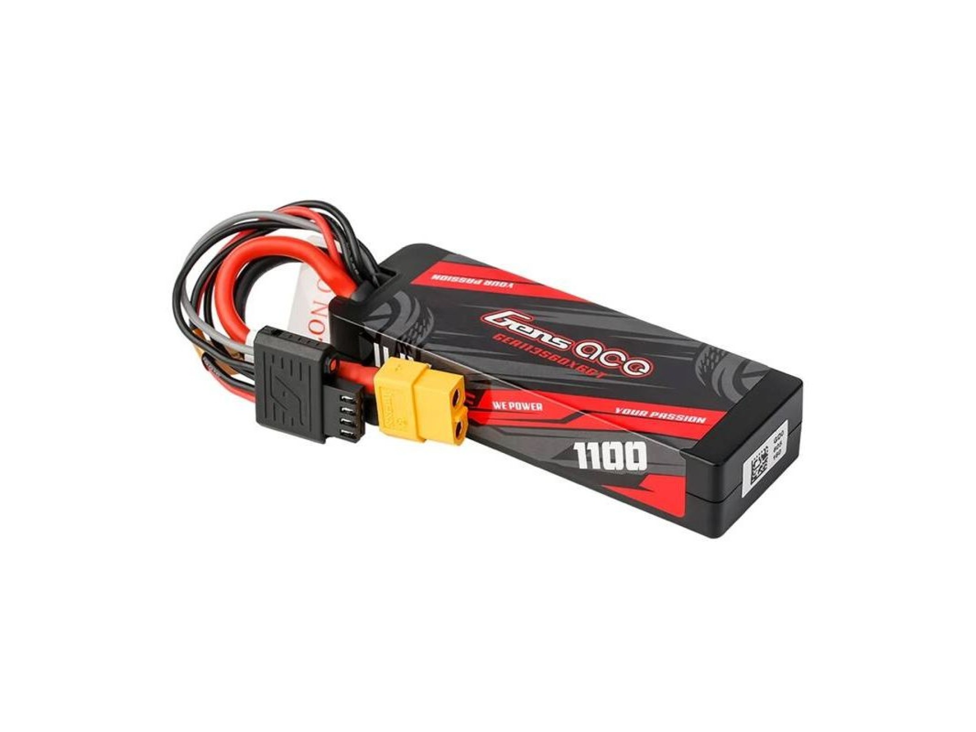 Lipo Gens ace G-Tech 1100mAh 11.1V 3S1P 60C GRP-76 Hardcase Battery with XT60 Plug