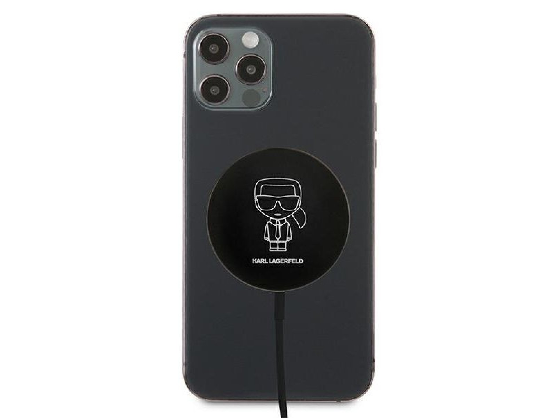 Carregador sem fio Karl Lagerfeld de 15 W com MagSafe - Preto
