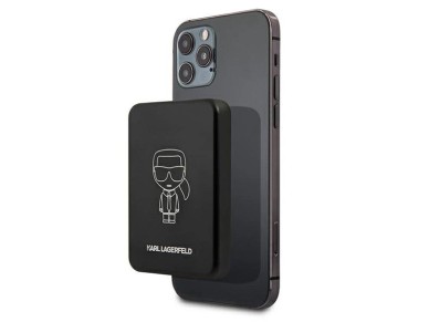 Batería externa inductiva Karl Lagerfeld de 3000 mAh con MagSafe - Negra Batería externa inductiva Karl Lagerfeld de 3000 mAh con MagSafe - Negra