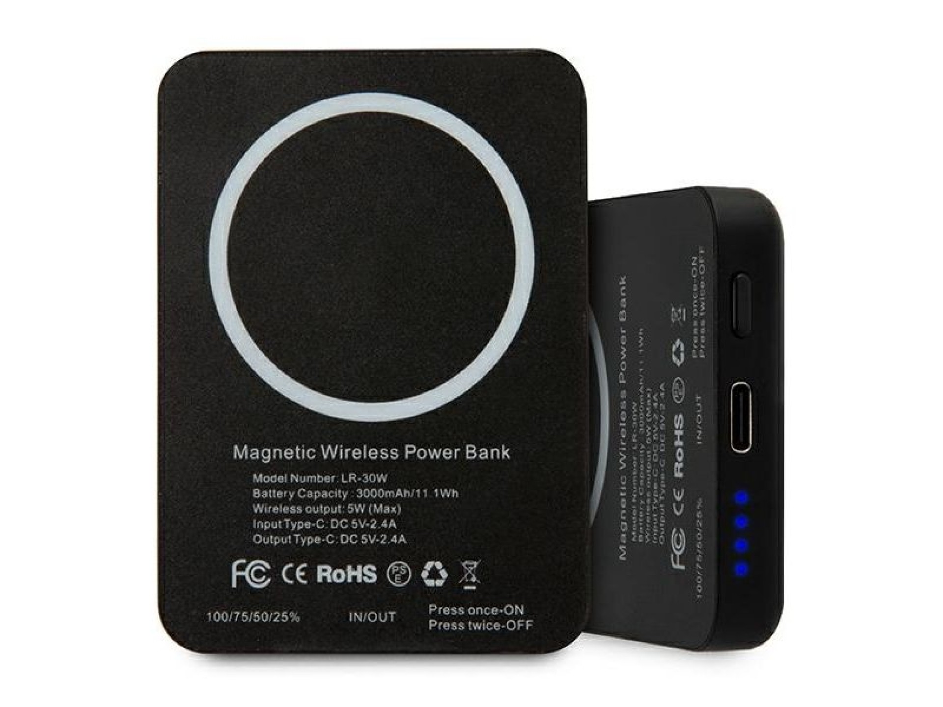 Karl Lagerfeld 3000mAh Inductive Powerbank with MagSafe - Black