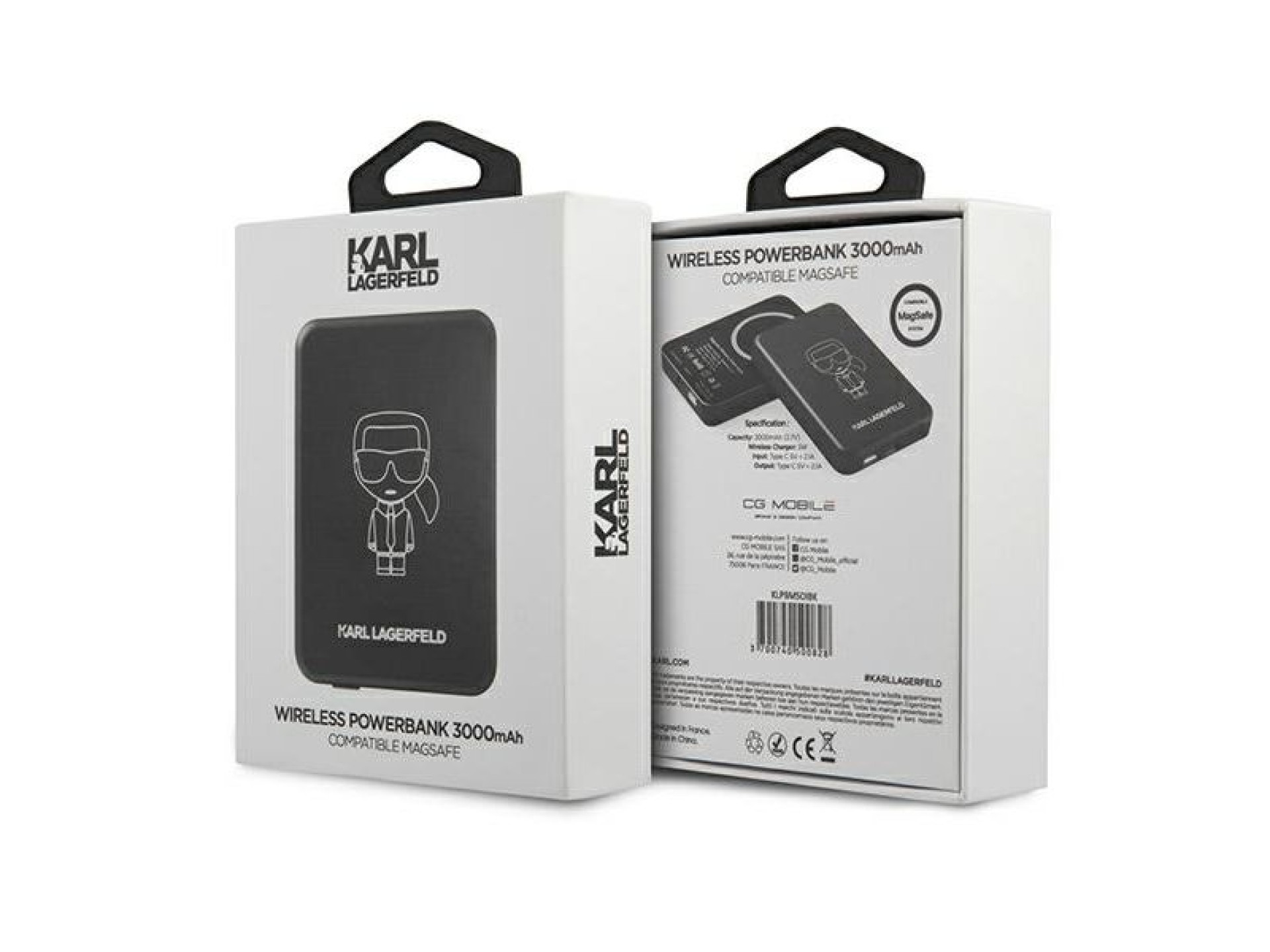 Karl Lagerfeld 3000mAh Inductive Powerbank with MagSafe - Black