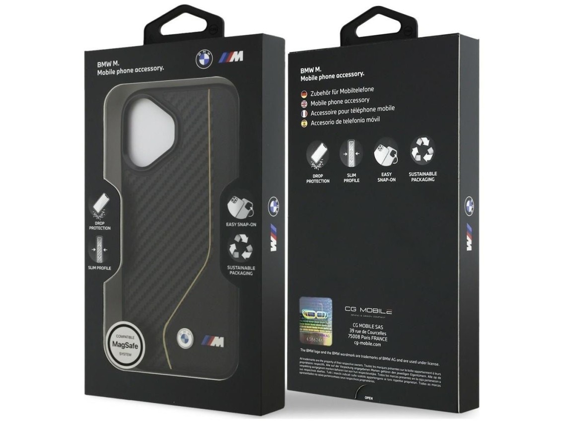 BMW M Carbon Line & Logo MagSafe Case for iPhone 17 - Yellow
