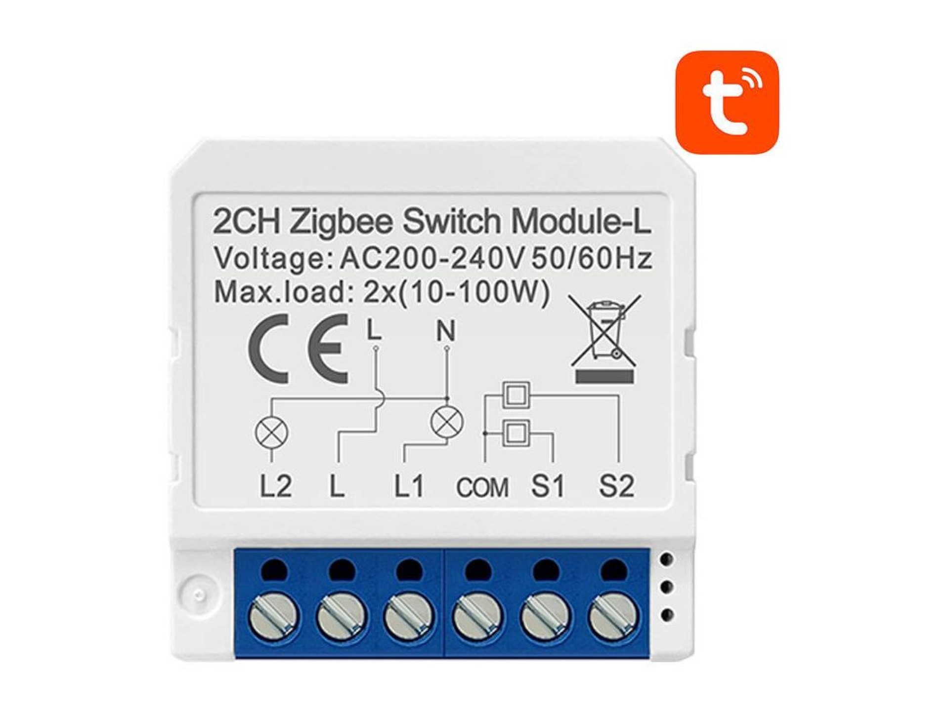 Smart Switch Module ZigBee Avatto LZWSM16-W2 No Neutral TUYA
