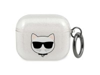 Karl Lagerfeld Glitter Choupette case for AirPods 3 - silver