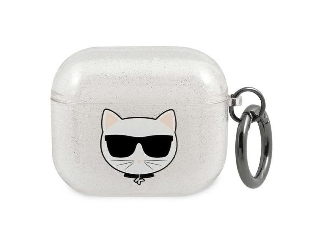 Karl Lagerfeld Glitter Choupette case for AirPods 3 - silver