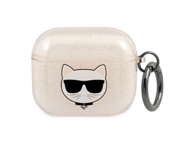 Karl Lagerfeld Glitter Choupette Case for AirPods 3 - Gold Karl Lagerfeld Glitter Choupette Case for AirPods 3 - Gold