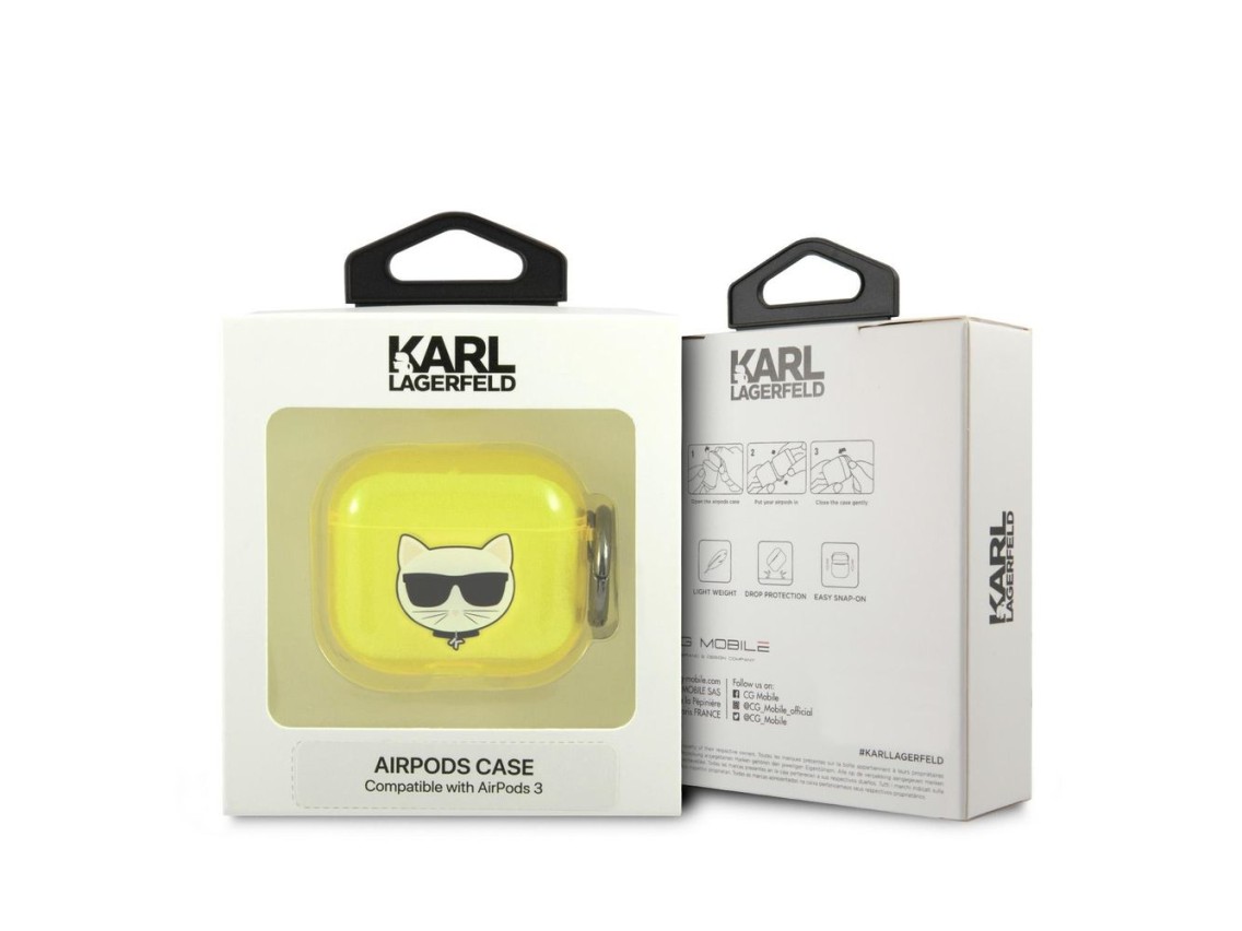 Funda Karl Lagerfeld Choupette para AirPods 3 - Amarilla