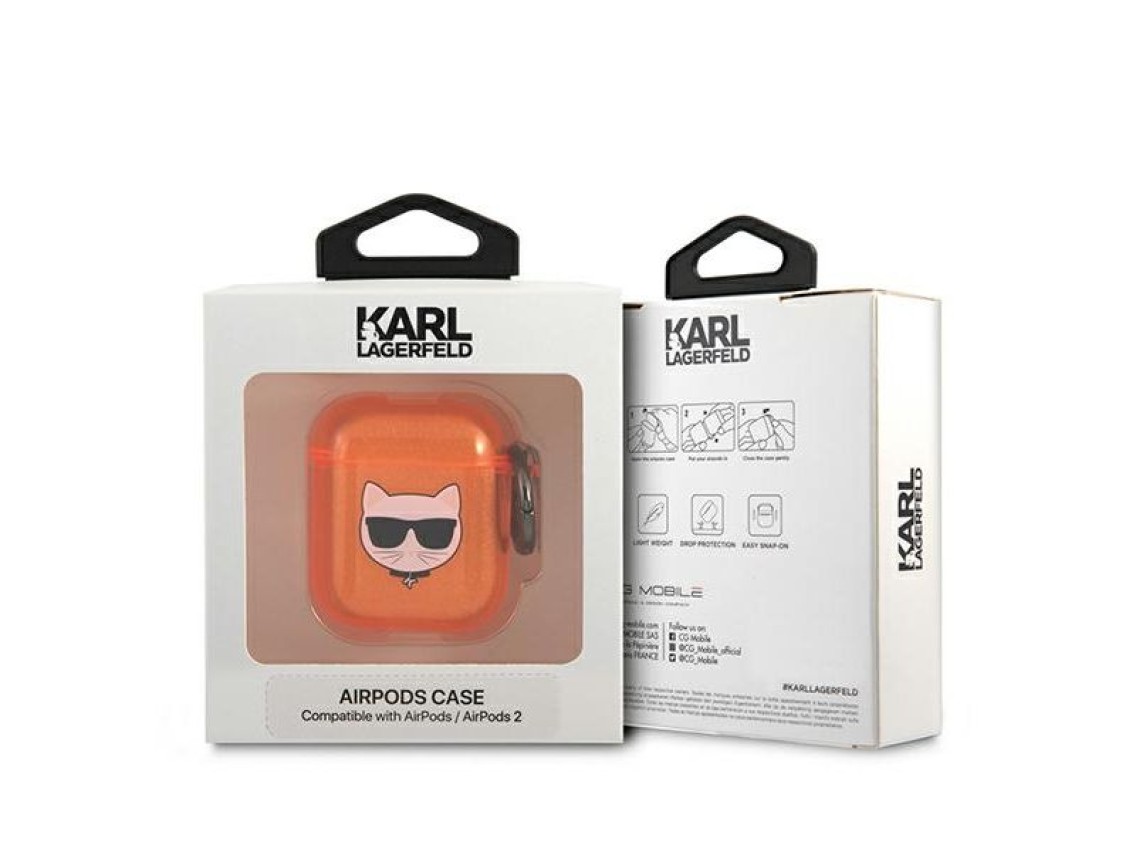 Karl Lagerfeld Choupette case for AirPods 1/2 - orange