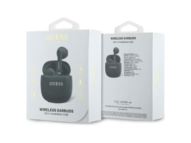 Guess Printed Classic Logo Bluetooth Wireless Headphones - Black