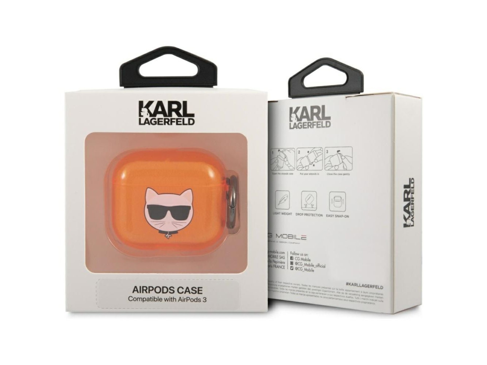 Capa Karl Lagerfeld Choupette para AirPods 3 - laranja