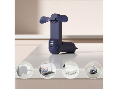 Ventilador port�til Jisulife Life8 Mini con USB, funci�n de bater�a externa de 2000 mAh y linterna -